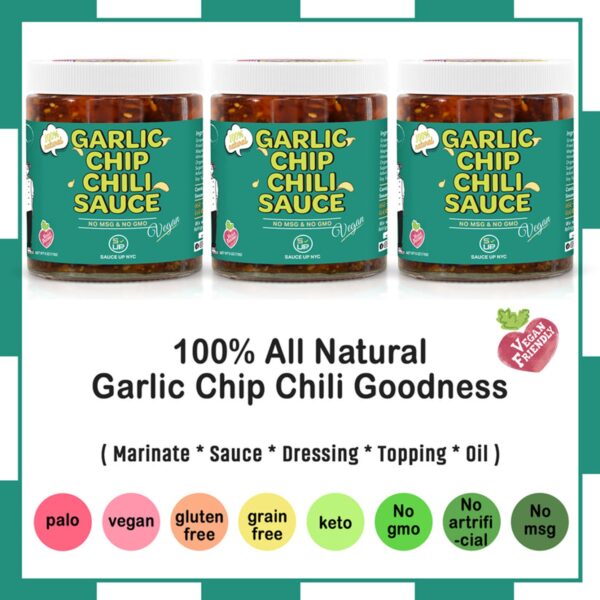 SAUCE UP NYC Garlic Chip Chili Sauce Vegan 170g - Image 2