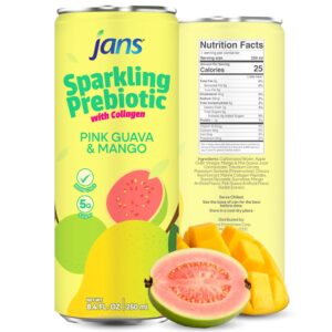 Jans Sparkling Prebiotic with Collagen Pink Guava and Mango 250ml