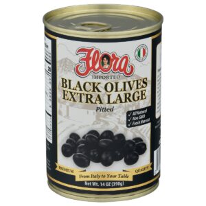 Flora Black Olives Extra Large Pitted 390g