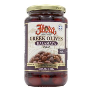 Flora Greek Olives Kalamata Pitted 556g