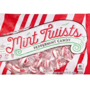 Atkinson's Red & White Natural Mint Twists Laydown Bag 227g