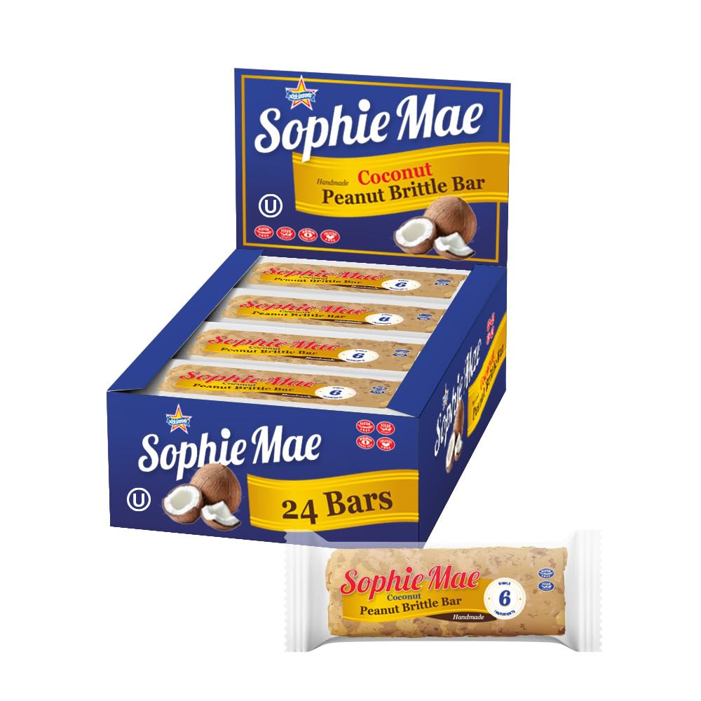 Atkinson's Sophie Mae Coconut Brittle Bar (24 Count) 64g