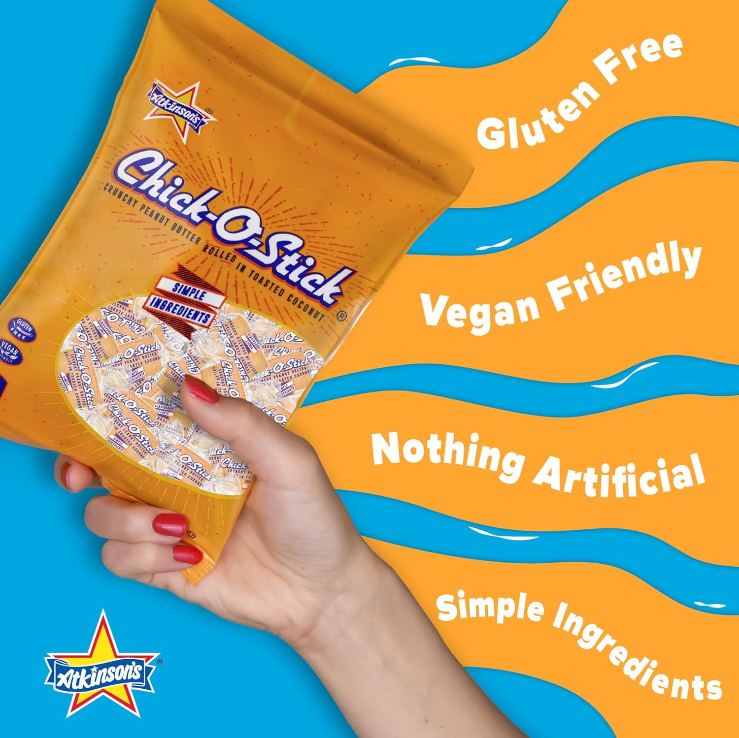 Atkinson's Sugar Free Chick-O-Stick Nugget Peg Bag 106g - Image 2