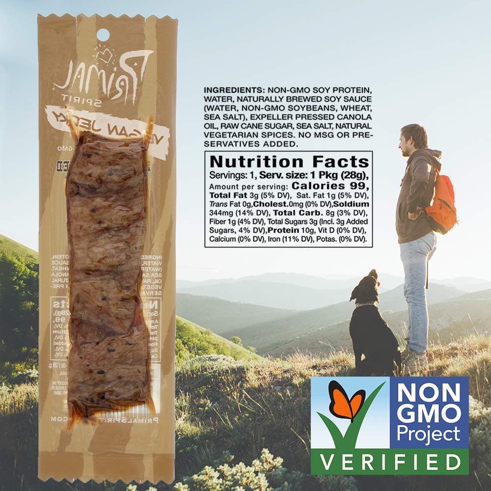Primal Spirit Vegan Jerky Hickory Smoke Strips 28g - Image 3