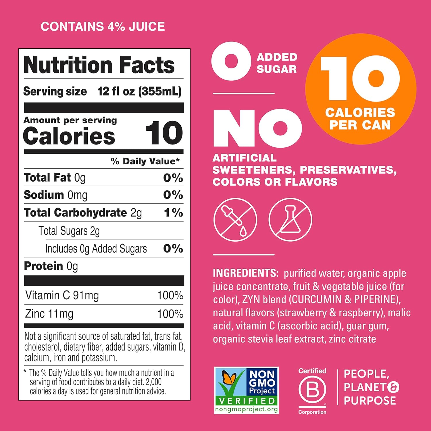 ZYN Turmeric Wellness Drink Pomegranate Mixed Berry 355ml - Image 5