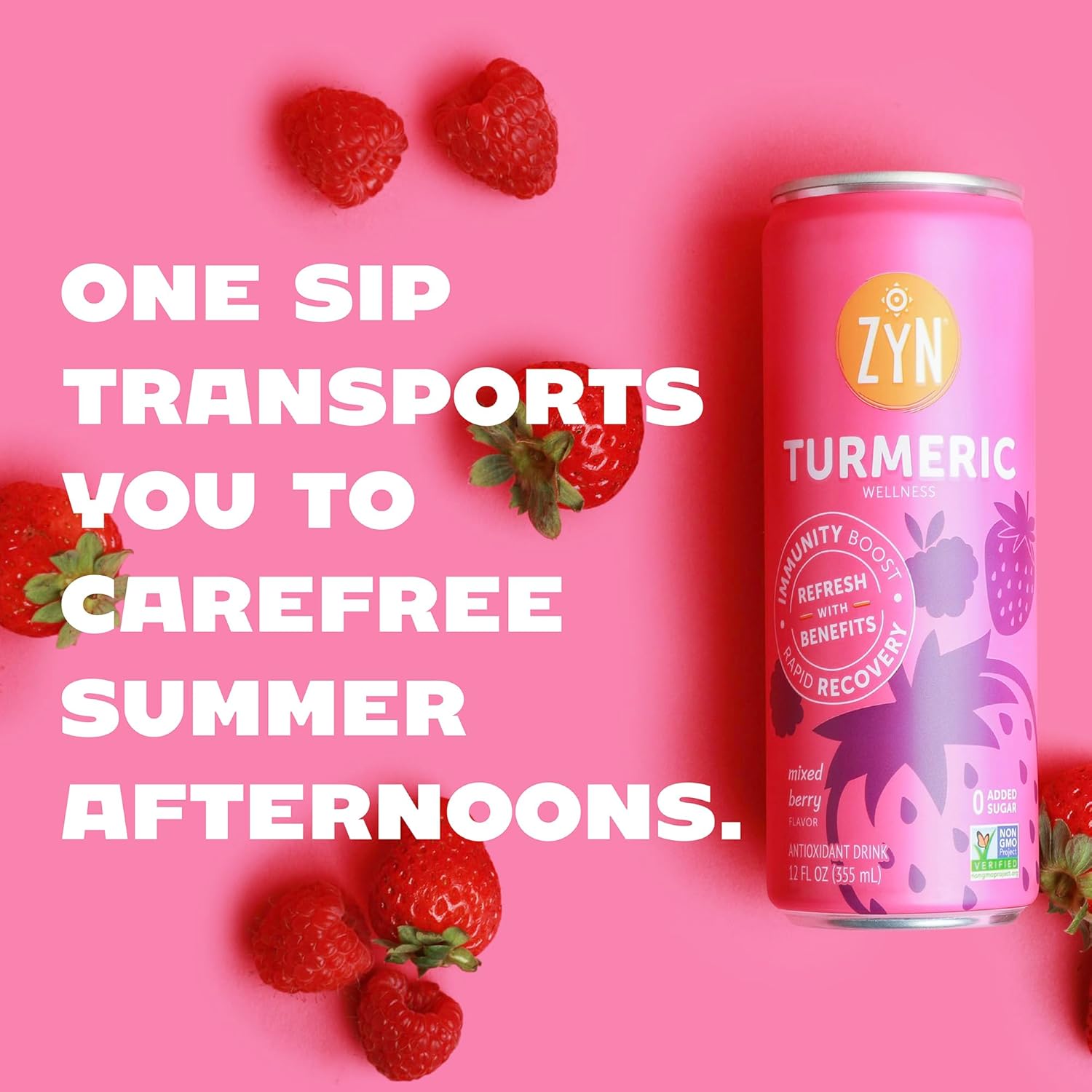 ZYN Turmeric Wellness Drink Pomegranate Mixed Berry 355ml - Image 3