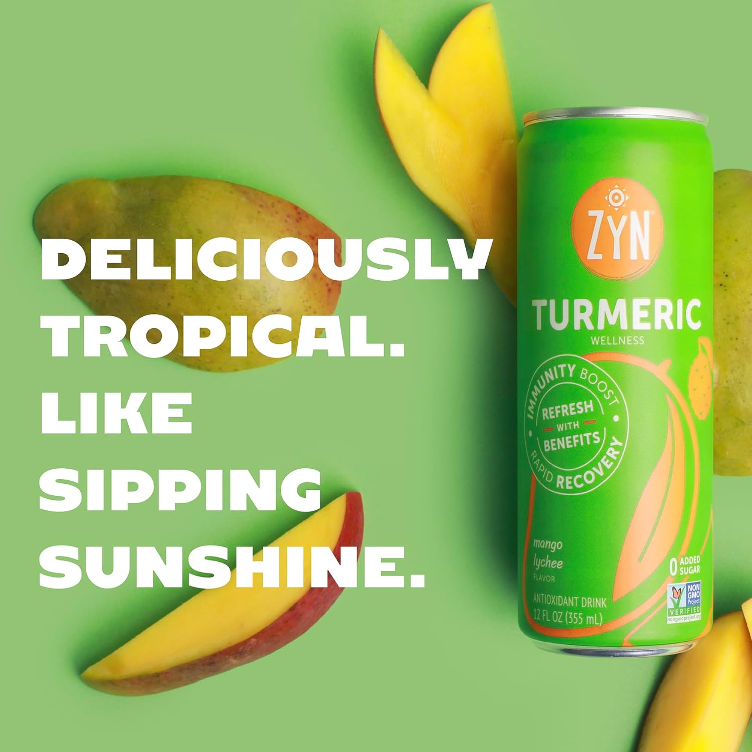 ZYN Turmeric Wellness Drink Mango Lychee 355ml - Image 3