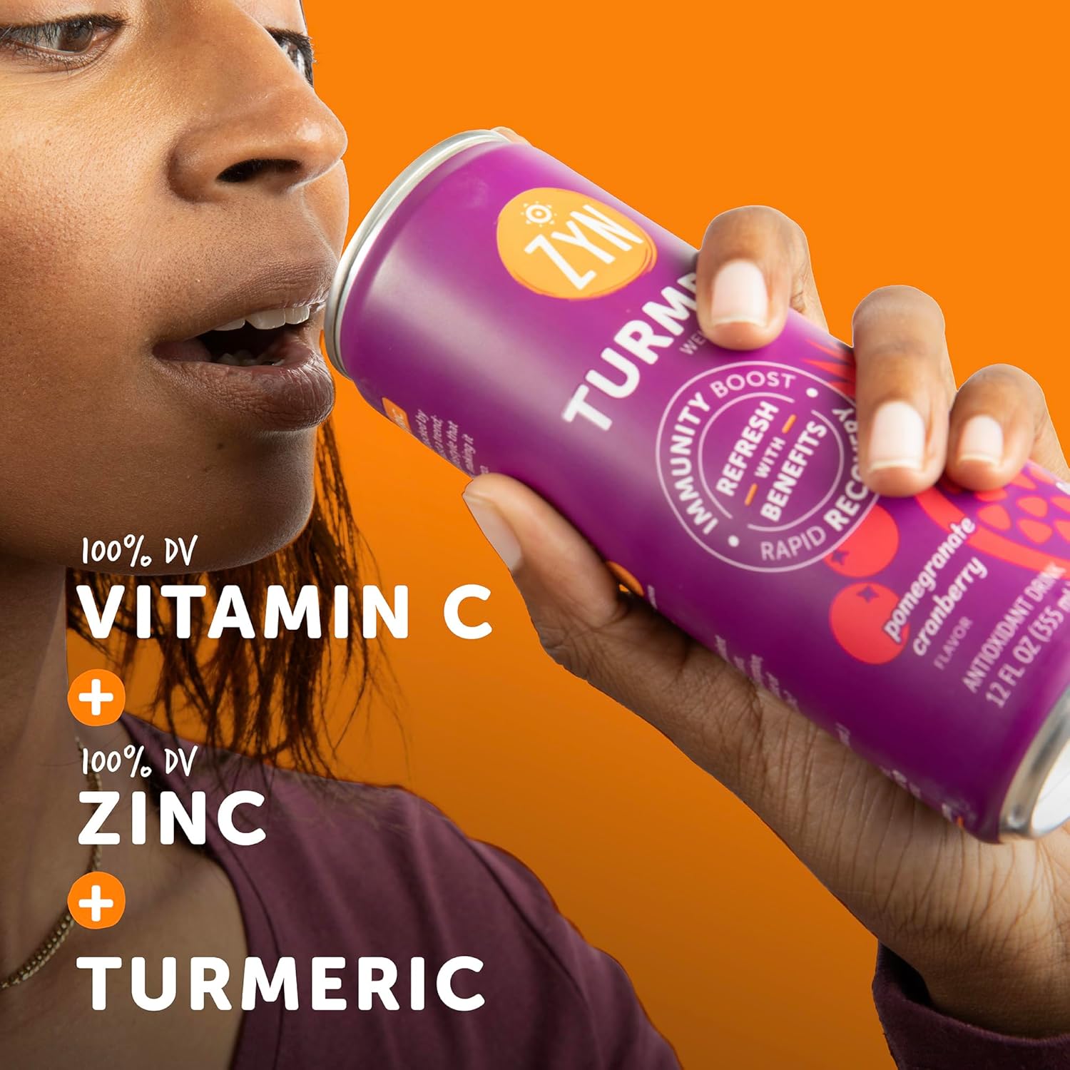 ZYN Turmeric Wellness Drink Pomegranate Cranberry 355ml - Image 4