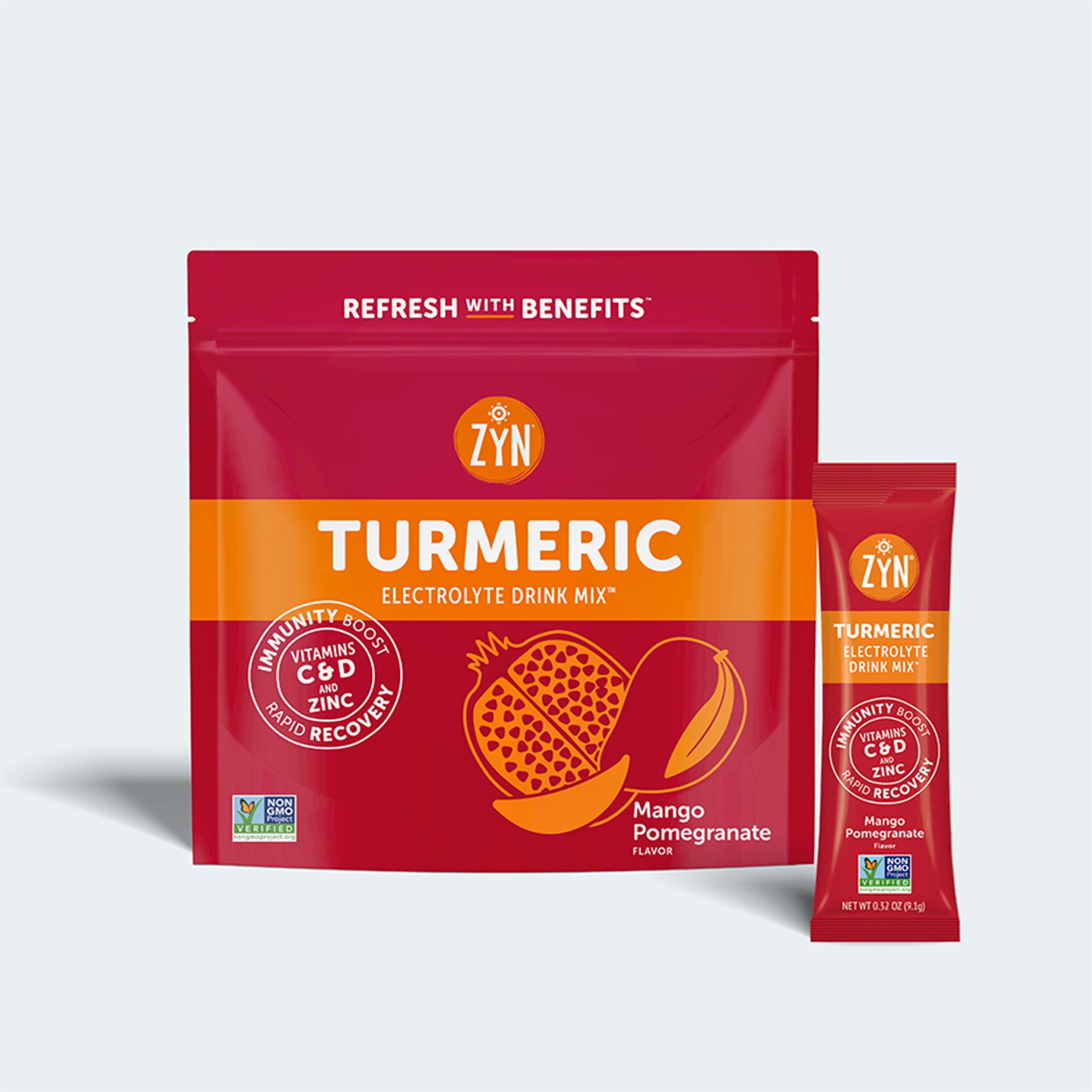 ZYN Turmeric Electrolyte Drink Mix Mango Pomegranate 9g