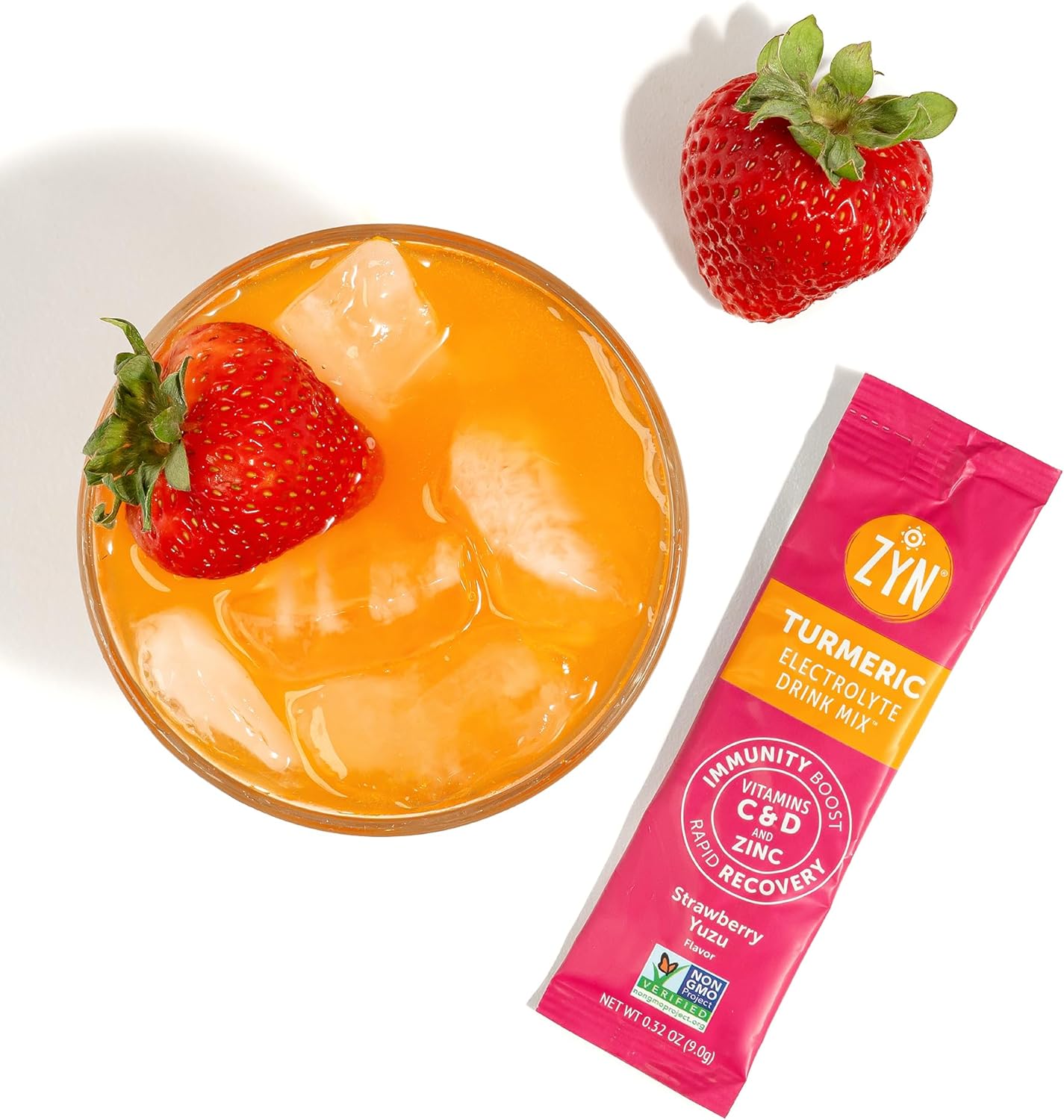 ZYN Turmeric Electrolyte Drink Mix Strawberry Yuzu 9g - Image 3